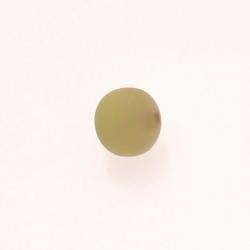 Perle ronde en résine Ø12mm couleur vert olive mat (x 1)