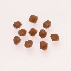 Perles en verre forme petite toupie Ø4mm couleur marron clair opaque (x 10)