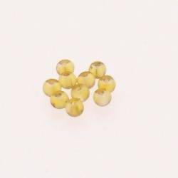 Perles en verre rondes Ø4mm jaune transparent (x 10)