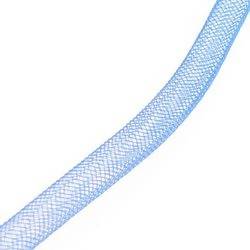 Ruban résille tubulaire diamètre 8mm couleur bleu (x 1m)