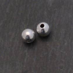Perle métal Boule simple Ø8mm couleur argent (x 2)