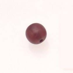 Perle ronde en résine Ø12mm couleur marron brun brillant (x 1)