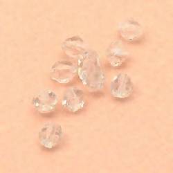 Perles en verre forme petite toupie Ø4mm couleur transparent (x 10)