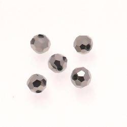 Perles en verre boule à facettes Ø5mm couleur argent (x 5)