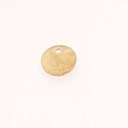 Perle en métal brossé forme pastille Ø10mm couleur vieil Or (x 1)