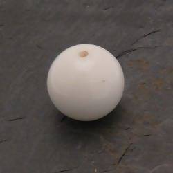 Perle ronde en verre Ø18mm couleur blanc opaque (x 1)