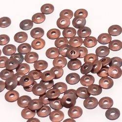 Perles métal Petites Rondelles Ø 6 mm couleur Cuivre (x 5)