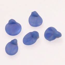 Perles en verre ronde plate Ø10mm couleur bleu jean opaque (x 5)