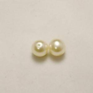 Perles en verre tchèque ronde Ø10mm couleur doré opaque brillant (x 2)
