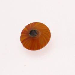 Perles en verre forme soucoupes Ø23mm couleur Métissage orange opaque (x 1)