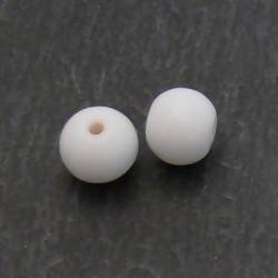 Perle en verre ronde Ø10mm couleur blanc opaque (x 2)