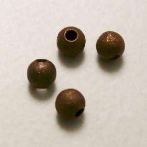 Perles en laiton strass paillette 4mm couleur bronze (x 4)