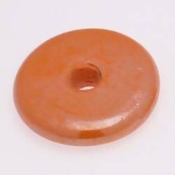 Perles en verre forme maxi palet Ø40mm couleur orange brillant (x 1)