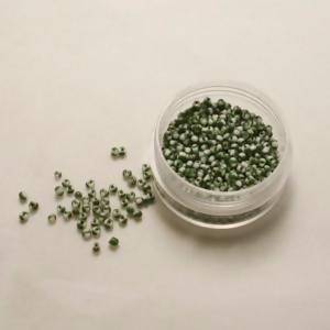 Perles de Rocaille bicolore 2mm vert et blanc opaque (x 20g)