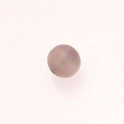 Perle ronde en résine Ø12mm couleur gris brillant (x 1)
