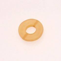 Perle en résine anneau rond Ø20mm couleur jaune brillant (x 1)