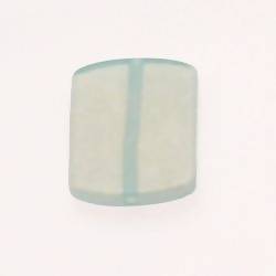 Perle en résine rectangle arrondi 25x30mm couleur vert d'eau brillant (x 1)