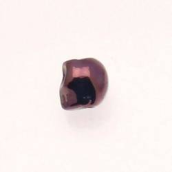 Perle en céramique crâne 12mm couleur pourpre (x 1)