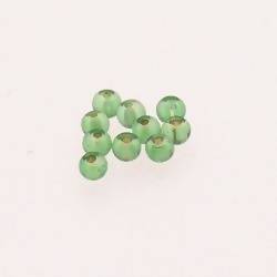 Perle en verre rondes Ø4mm transparente Vert (x 10)