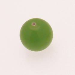 Perle ronde en verre Ø20mm couleur Vert prairie opaque (x 1)