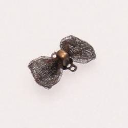 Perle breloque en métal forme noeud papillon 20mm couleur vieil or (x 1)
