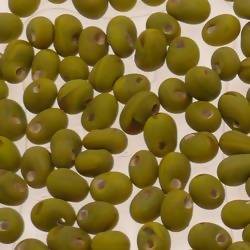 Perles en verre forme de petite goutte Ø5mm couleur vert kaki givré (x 10)