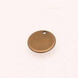 Perle en métal forme pastille ronde Ø12mm couleur vieil or (x 1)