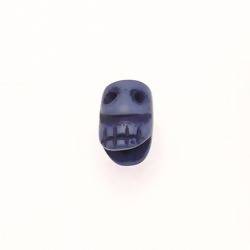 Perle résine forme masque de sorcier 15mm couleur bleu (x 1)