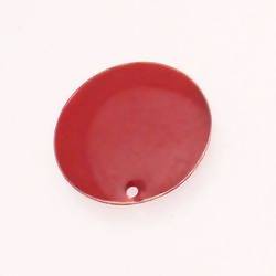 Pastille en métal Ø20mm couverte d'une résine couleur rouge (x 1)