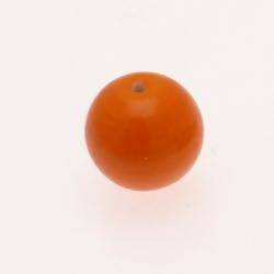 Perle ronde en verre Ø18mm couleur orange opaque (x 1)