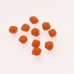 Perles en verre forme petite toupie Ø4mm couleur orange givré (x 10)