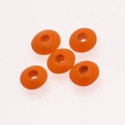 Perles en verre forme soucoupes Ø10-12mm couleur orange opaque (x 5)
