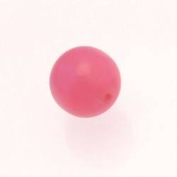 Perle ronde en résine Ø20mm couleur fushia brillant (x 1)