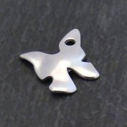 Perle métal pendentif papillon 20x20mm couleur argent (x 1)