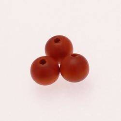 Perles en Bois rondes Ø10mm couleur Orange (x 3)