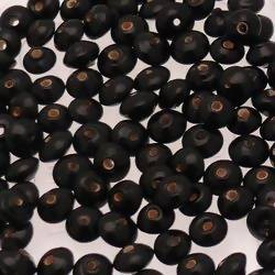 Perles en verre forme soucoupes Ø8mm couleur noir opaque (x 10)