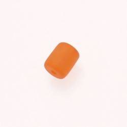 Perle en résine cylindre Ø10mm couleur orange mat (x 1)