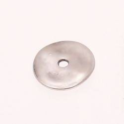 Perle métal disque ondulé Ø25mm couleur argent (x 1)