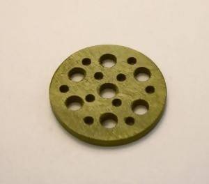 Disque perforé diamètre 30mm couleur vert kaki (x 1)