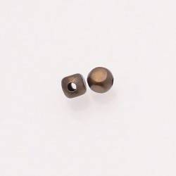 Perle métal boule cube Ø5mm couleur vieil or (x 2)