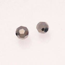 Perles en verre boule à facettes Ø8mm couleur argent (x 2)