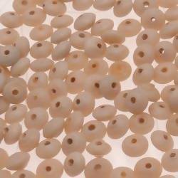 Perles en verre forme soucoupes Ø8mm couleur crème opaque (x 10)