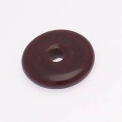 Perle en verre palet moyen 35mm couleur marron foncé opaque (x 1)