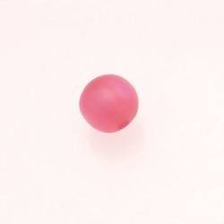 Perle ronde en résine Ø12mm couleur fushia brillant (x 1)
