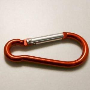 Fermoir mousqueton porte-clés 50x22mm couleur rouge (x 1)