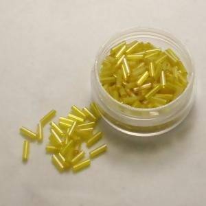 Perles de Rocaille 2mm tube jaune transparent (x 20g)
