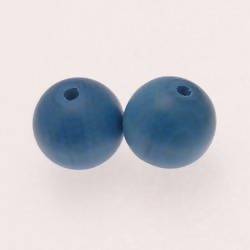 Perles en Bois rondes Ø15mm couleur Bleu (x 2)