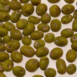 Perles en verre forme de petite goutte Ø5mm couleur vert kaki opaque (x 10)