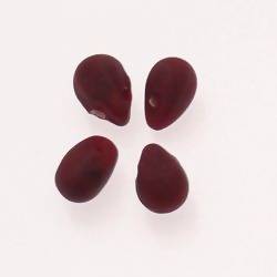 Perles en verre forme de grosses gouttes couleur chocolat givré (x 4)