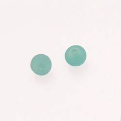 Perle ronde en résine Ø8mm couleur vert d'eau mat (x 2)